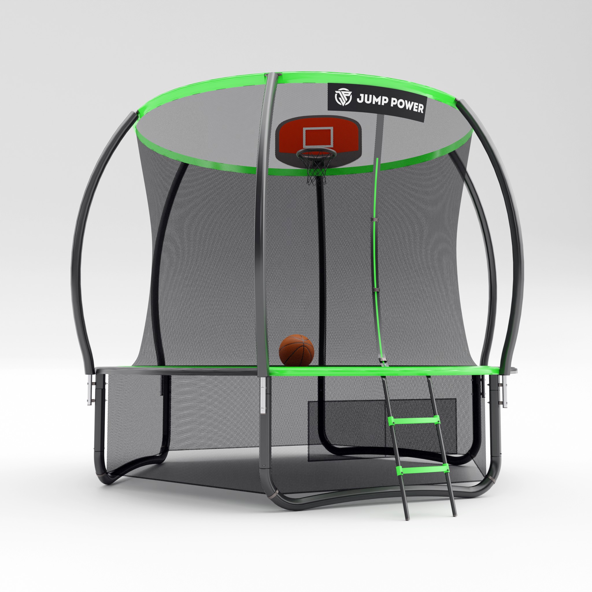 Батут с баскетбольным кольцом Jump Power 10 ft Pro Inside Basket Green Батут с баскетбольным кольцом Jump Power 10 ft Pro Inside Basket Green