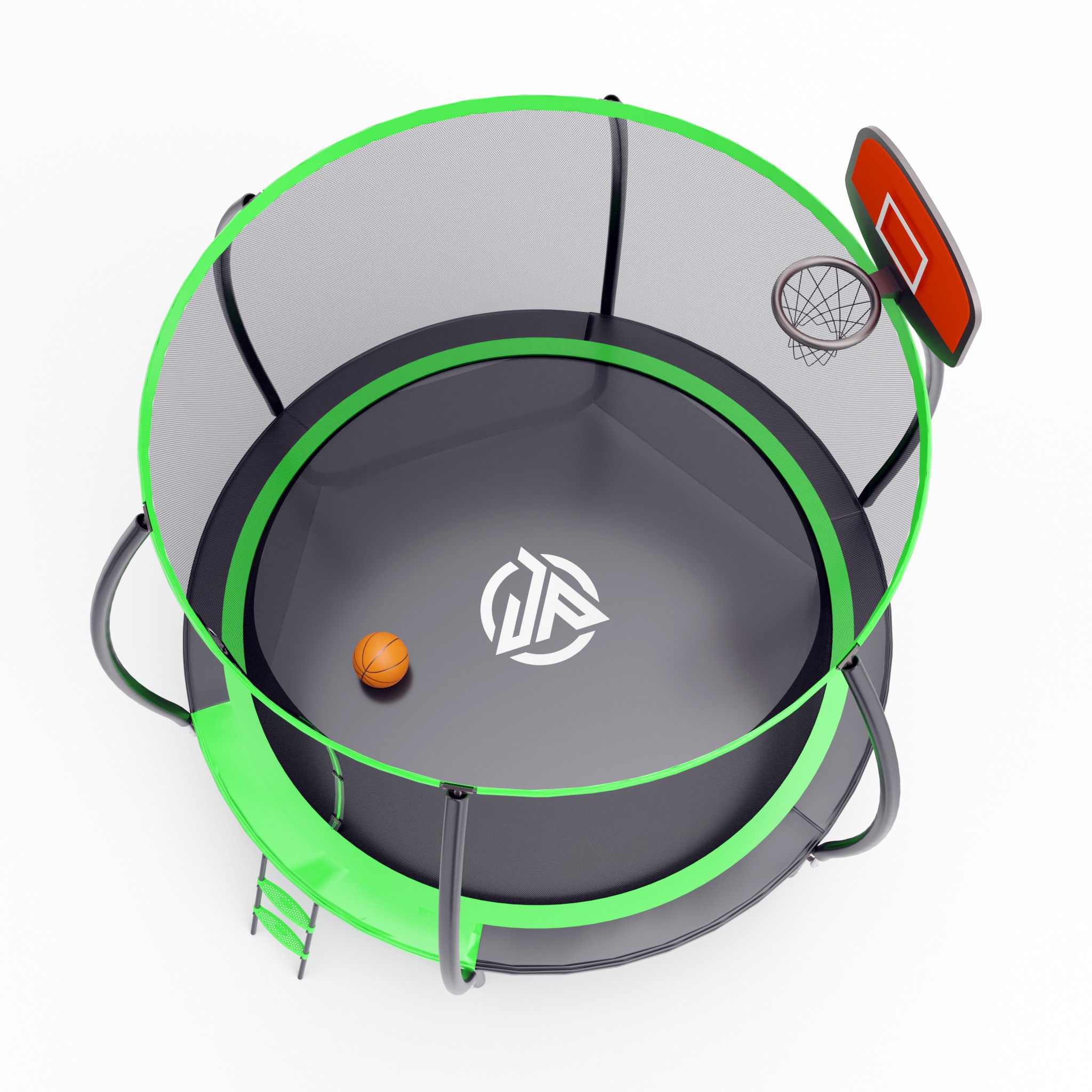 Батут с баскетбольным кольцом Jump Power 10 ft Pro Inside Basket Green Батут с баскетбольным кольцом Jump Power 10 ft Pro Inside Basket Green