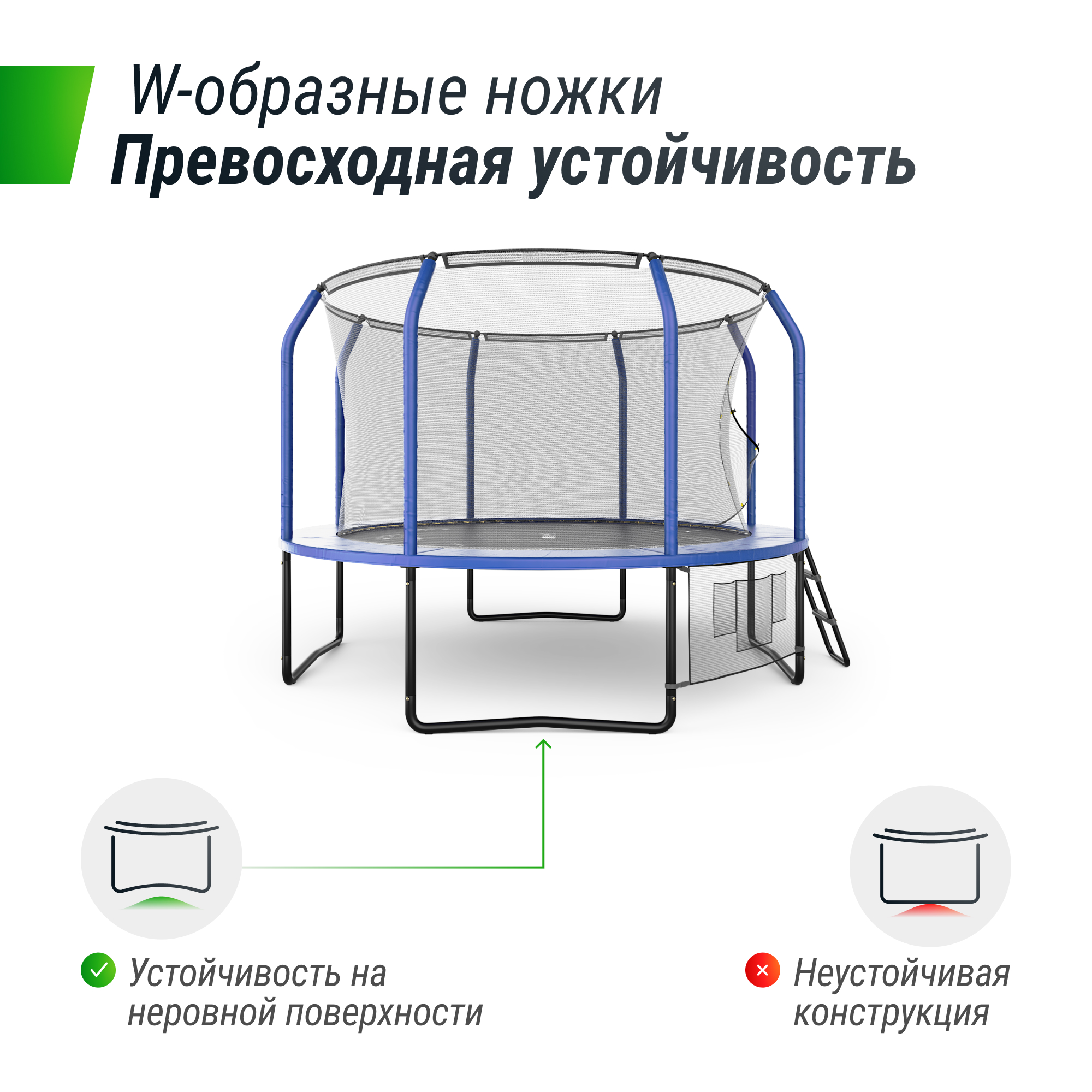 Батут UNIX 10ft SUPREME GAME (blue) 3,05 метра с защитной сетью и лестницей Батут UNIX 10ft SUPREME GAME (blue) 3,05 метра с защитной сетью и лестницей