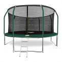 Батут с внутренней страховочной сеткой и лестницей Arland Premium 14FT Inside Dark green диаметром 14 футов (4,27 м)