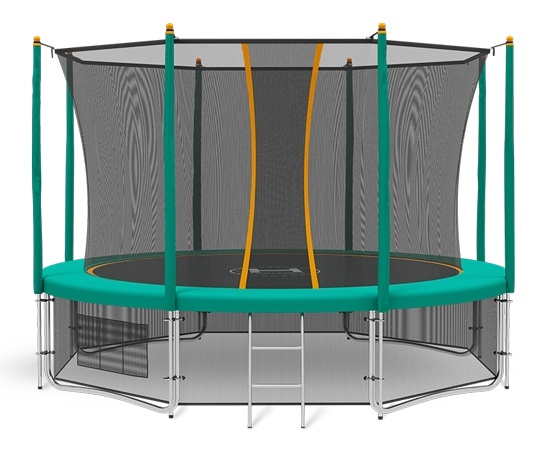 Батут Classic Green (4,26 м) с защитной сетью и лестницей Батут Classic Green (4,26 м) с защитной сетью и лестницей