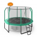 Батут UNIX SUPREME GAME (green) 16 ft Basketball диаметром 4,88 метра с внутренней защитной сетью и лестницей