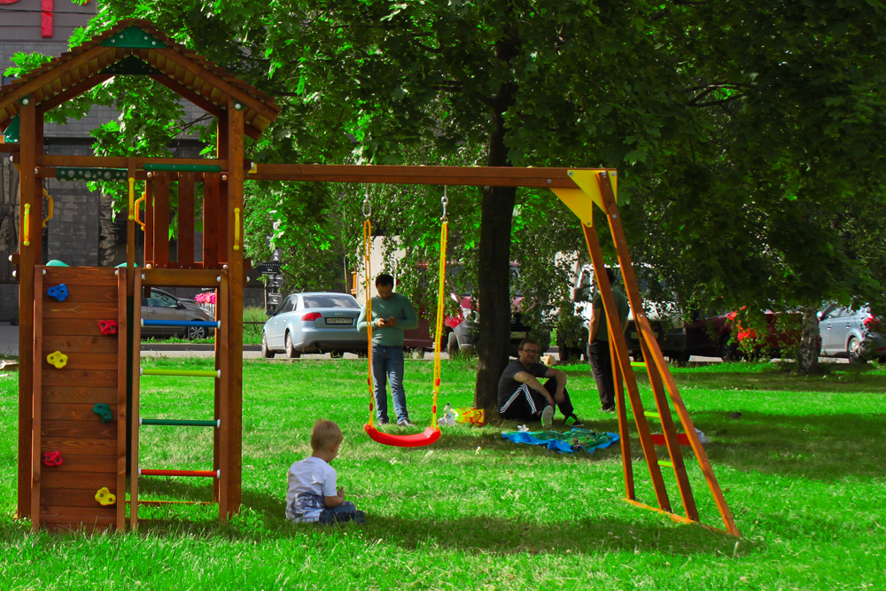 ������� ������� Jungle Gym Cottage + Rock Module + ������� � �������