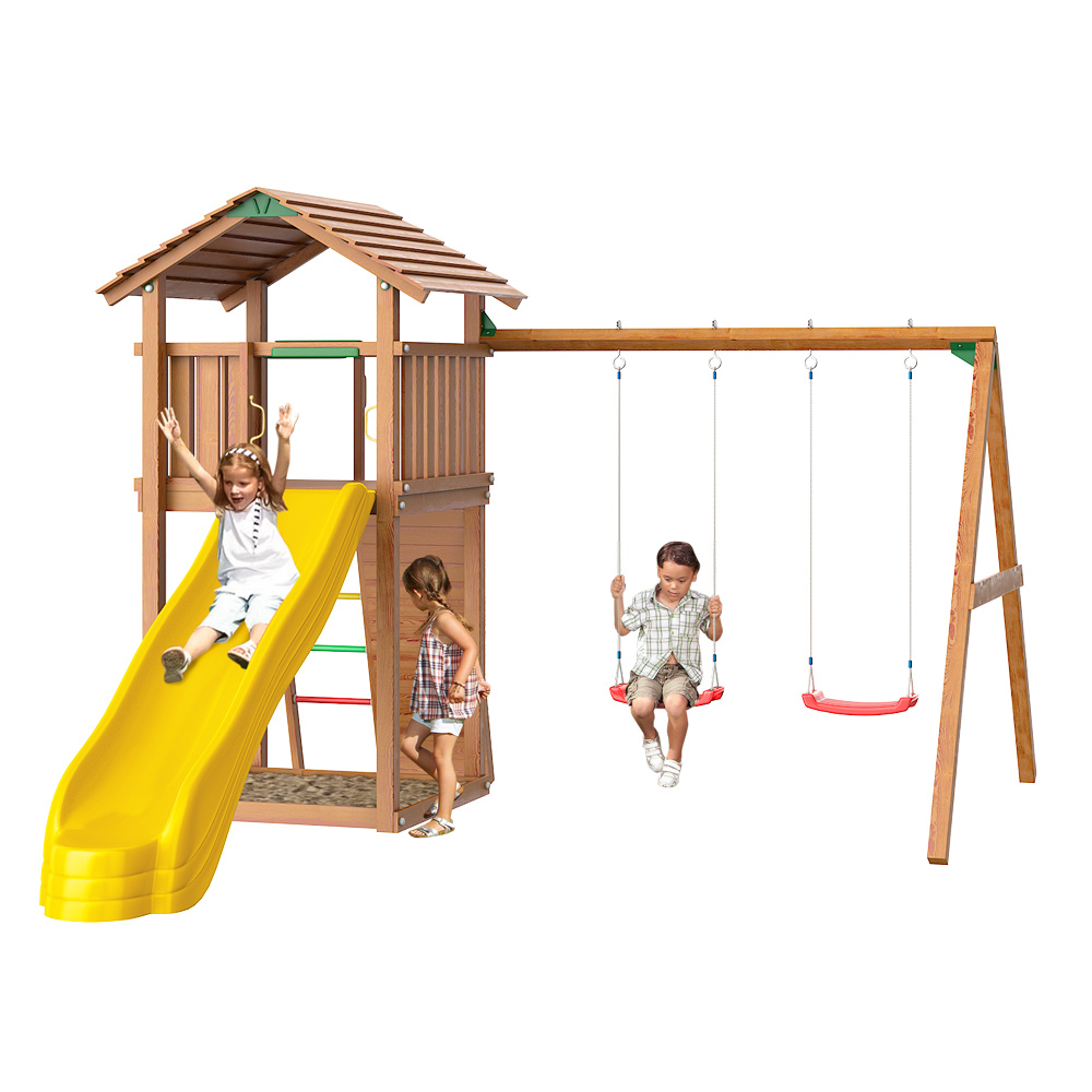 ������� ������� Jungle Gym Cottage + Swing Module Xtra + Rock Module