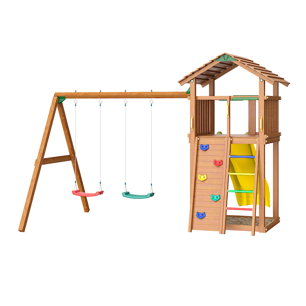 ������� ������� Jungle Gym Cottage + Swing Module Xtra + Rock Module