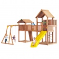 Детский городок Jungle Gym Palace + Jungle Cottage (без горки) + Bridge Link (жесткий мост) + Rock + Рукоход с сидушкой