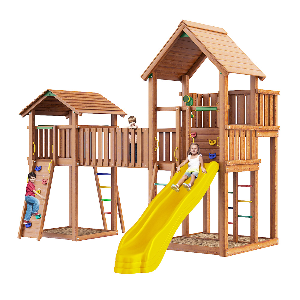 Детский городок Jungle Gym Palace + Jungle Cottage (без горки) + Bridge Link (жесткий мост) + Rock Детский городок Jungle Gym Palace + Jungle Cottage (без горки) + Bridge Link (жесткий мост) + Rock