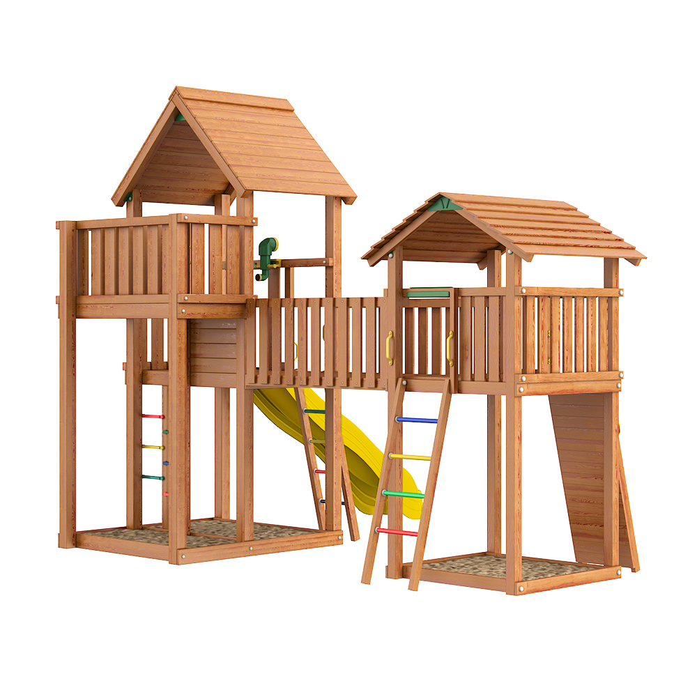 Детский городок Jungle Gym Palace + Jungle Cottage (без горки) + Bridge Link (жесткий мост) + Rock Детский городок Jungle Gym Palace + Jungle Cottage (без горки) + Bridge Link (жесткий мост) + Rock