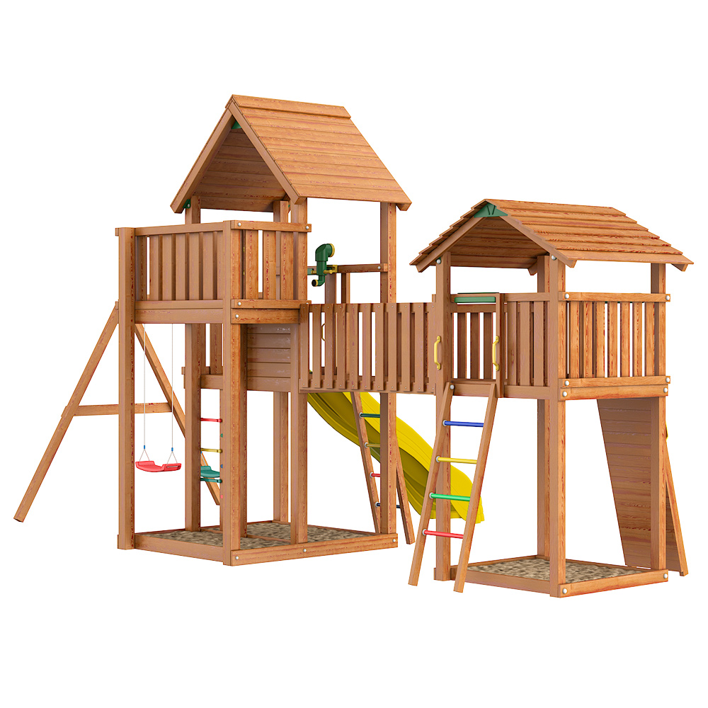 Детский городок Jungle Gym Palaсe + Jungle Cottage (без горки) + жесткий мост + Swing + Rock Детский городок Jungle Gym Palaсe + Jungle Cottage (без горки) + жесткий мост + Swing + Rock