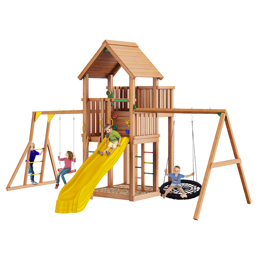 Детский городок Jungle Gym Palace + Swing Xtra c гнездом + Рукоход с качелей Детский городок Jungle Gym Palace + Swing Xtra c гнездом + Рукоход с качелей