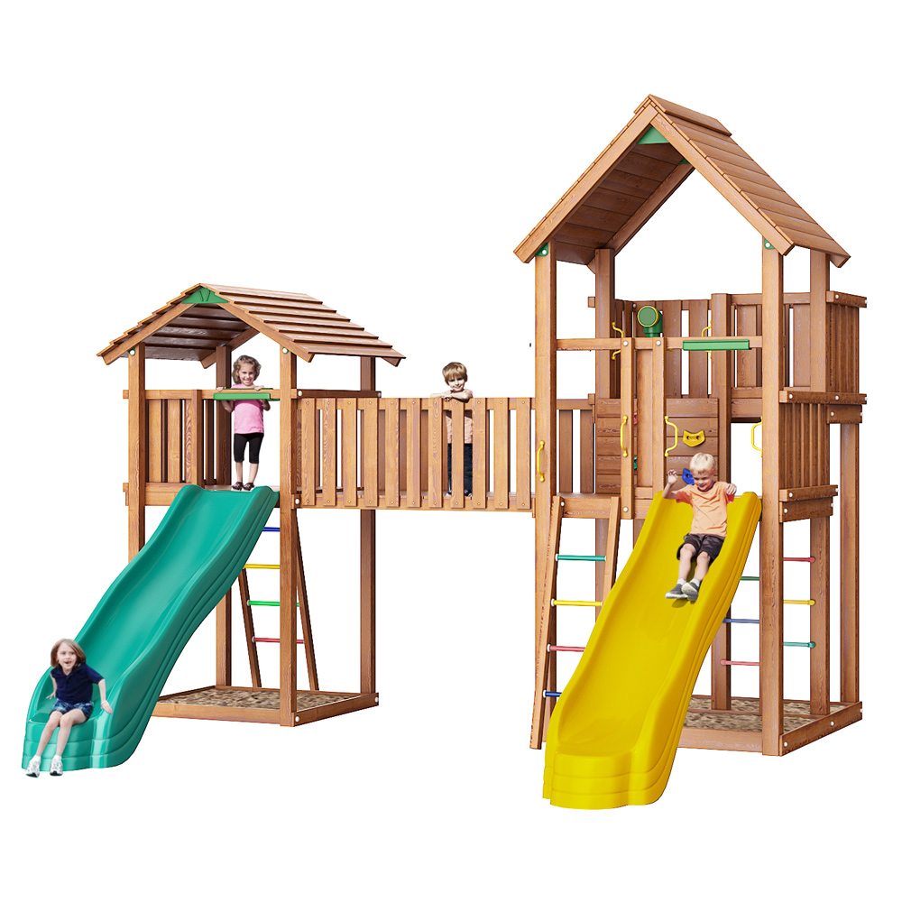 Детский городок Jungle Gym Palaсe + Jungle Cottage + жесткий мост Детский городок Jungle Gym Palaсe + Jungle Cottage + жесткий мост