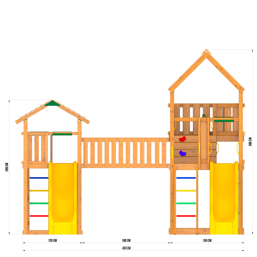 Размеры детского городка Jungle Gym Palaсe + Jungle Cottage + жесткий мост Размеры детского городка Jungle Gym Palaсe + Jungle Cottage + жесткий мост