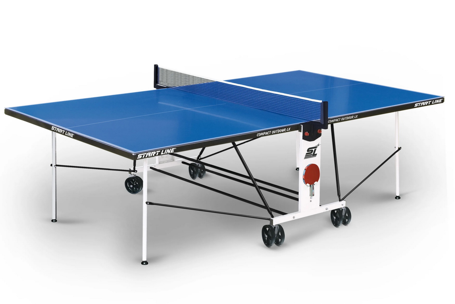Теннисный стол всепогодный Start Line Compact-2 LX Outdoor синего цвета Теннисный стол всепогодный Start Line Compact-2 LX Outdoor синего цвета