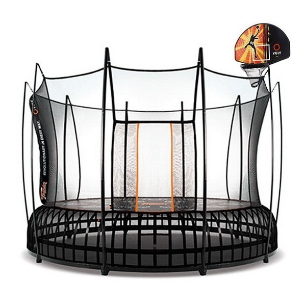 Батут на рессорах Vuly Thunder XL диаметром 14ft (4,24 м) с защитной сетью, тентом и баскетбольным набором Батут на рессорах Vuly Thunder XL диаметром 14ft (4,24 м) с защитной сетью, тентом и баскетбольным набором