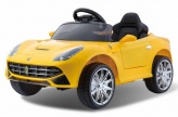Электромобиль детский RiverToys Ferrari 022200 (кожа), цвет желтый