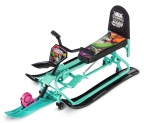 Снегокат-трансформер с колесиками и спинкой Small Rider Snow Comet 2 цвета аква