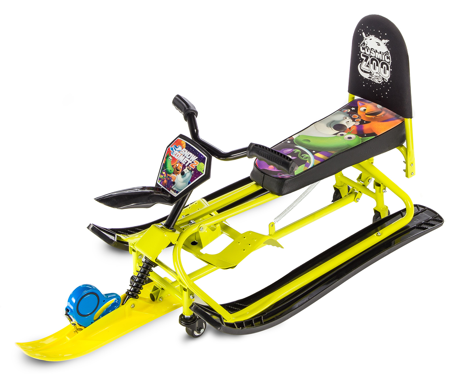 Снегокат-трансформер с колесиками и спинкой Small Rider Snow Comet 2 цвета лайм Снегокат-трансформер с колесиками и спинкой Small Rider Snow Comet 2 цвета лайм