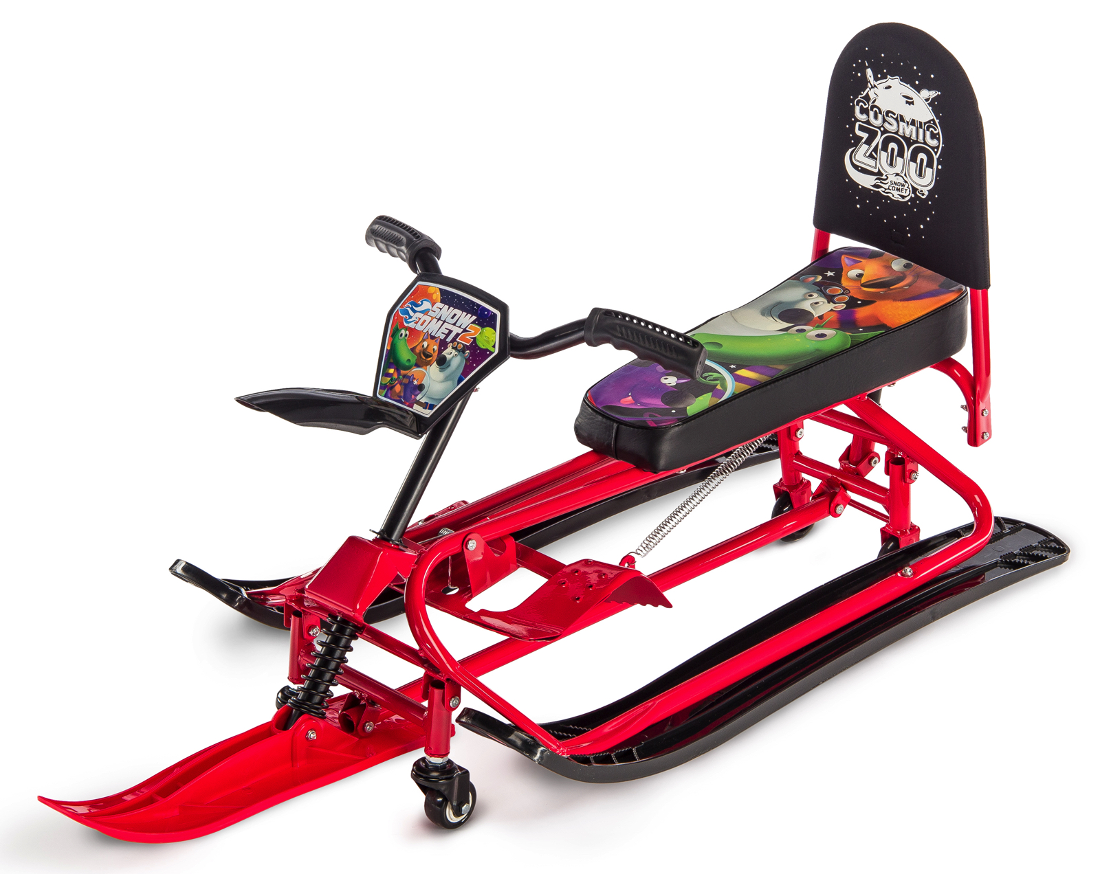 Снегокат-трансформер с колесиками и спинкой Small Rider Snow Comet 2 красного цвета Снегокат-трансформер с колесиками и спинкой Small Rider Snow Comet 2 красного цвета