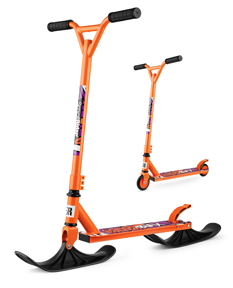 Трюковый самокат-снегокат с лыжами и колесами Small Rider Combo Runner BMX оранжевого цвета Трюковый самокат-снегокат с лыжами и колесами Small Rider Combo Runner BMX оранжевого цвета