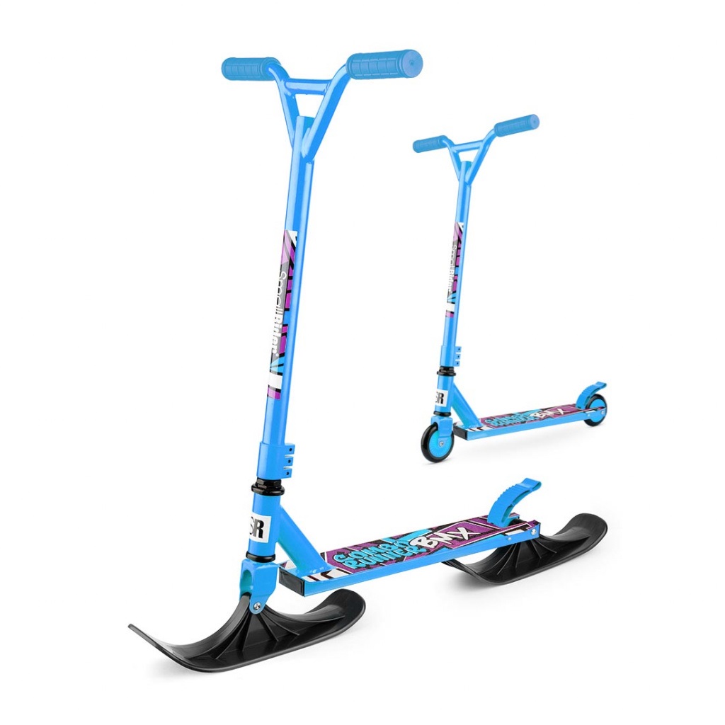 Трюковый самокат-снегокат с лыжами и колесами Small Rider Combo Runner BMX синего цвета Трюковый самокат-снегокат с лыжами и колесами Small Rider Combo Runner BMX синего цвета
