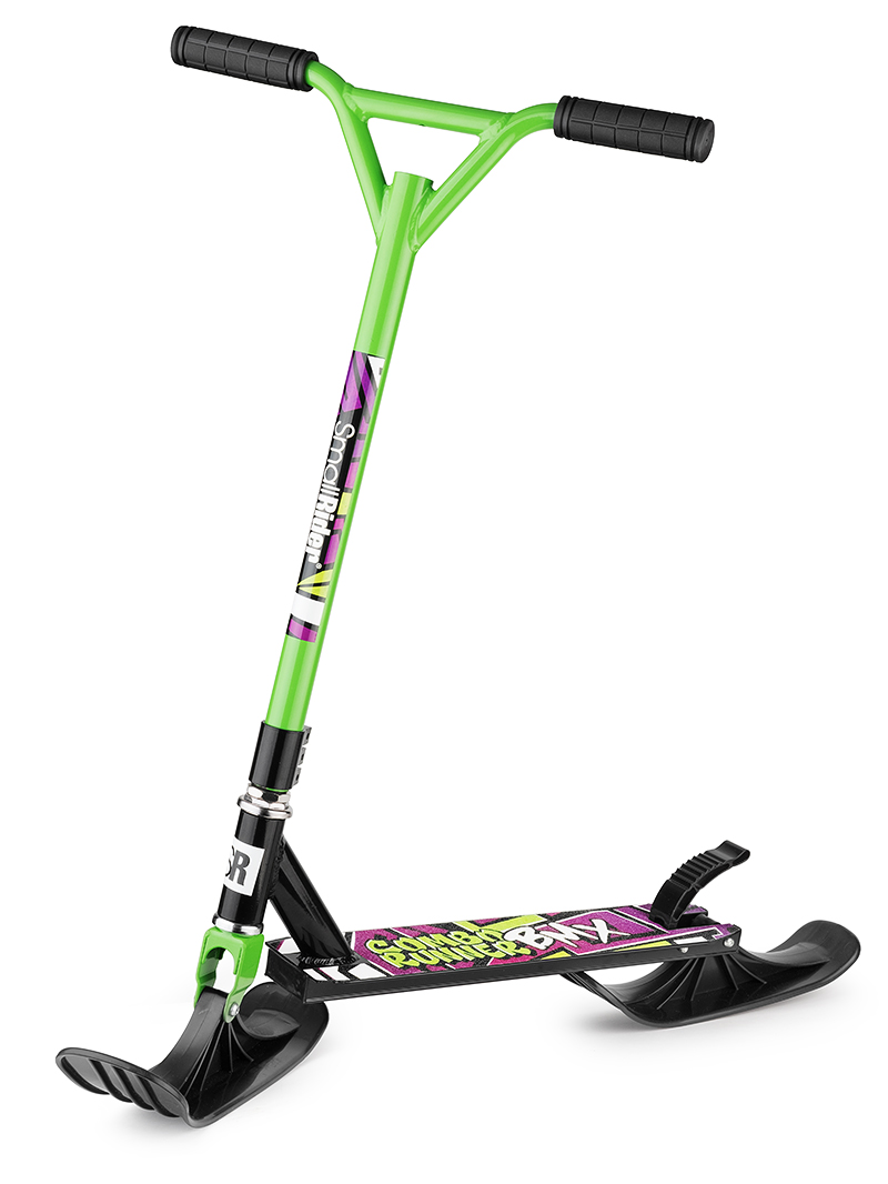 Трюковый самокат-снегокат с лыжами и колесами Small Rider Combo Runner BMX зелёного цвета Трюковый самокат-снегокат с лыжами и колесами Small Rider Combo Runner BMX зелёного цвета
