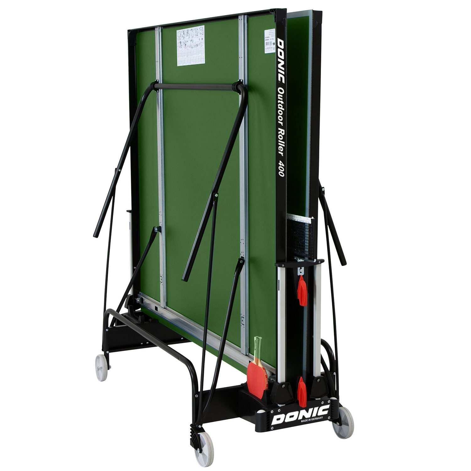 Теннисный стол всепогодный DONIC Outdoor Roller 400 в сложенном виде Теннисный стол всепогодный DONIC Outdoor Roller 400 в сложенном виде