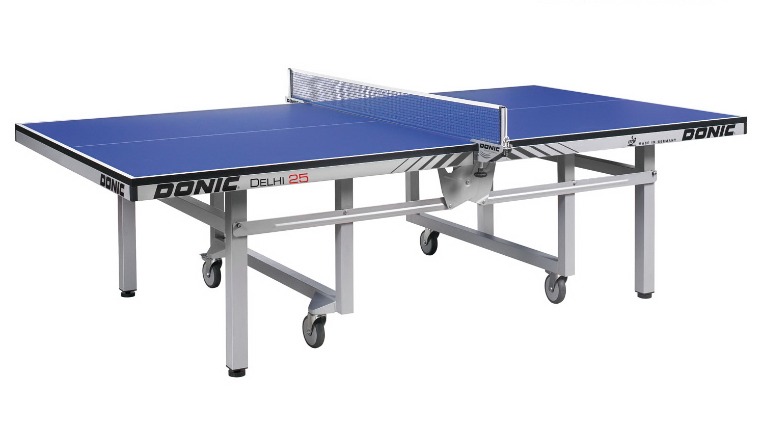 Теннисный стол складной турнирный DONIC Delhi 25 ITTF, цвет синий Теннисный стол складной турнирный DONIC Delhi 25 ITTF, цвет синий