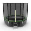 Батут с внешней сеткой, нижней сетью и лестницей EVO Jump External 10ft (Green) + Lower net диаметром 10ft (305 см)