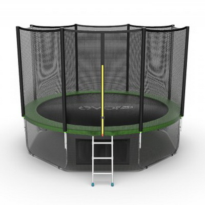 Батут с внешней сеткой, нижней сетью и лестницей EVO Jump External 12ft (Green) + Lower net диаметром 12ft (366 см) Батут с внешней сеткой, нижней сетью и лестницей EVO Jump External 12ft (Green) + Lower net диаметром 12ft (366 см)
