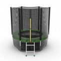Батут с внешней сеткой, нижней сетью и лестницей EVO Jump External 6ft (Green) + Lower net диаметром 6ft (183 см)