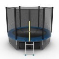 Батут с внешней сеткой, нижней сетью и лестницей EVO Jump External 8ft (Blue) + Lower net диаметром 8ft (244 см)