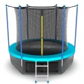 Батут с внутренней сеткой и лестницей EVO Jump Internal 8ft (Wave) + нижняя сеть диаметром 8ft (244 см)