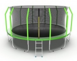 Батут с внутренней сеткой и лестницей EVO Jump Cosmo 16ft (Green) диаметром 16ft (488 см)