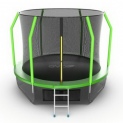 Батут с внутренней сеткой, нижней сетью и лестницей EVO Jump Cosmo 10ft (Green) + Lower net диаметром 10ft (305 см)
