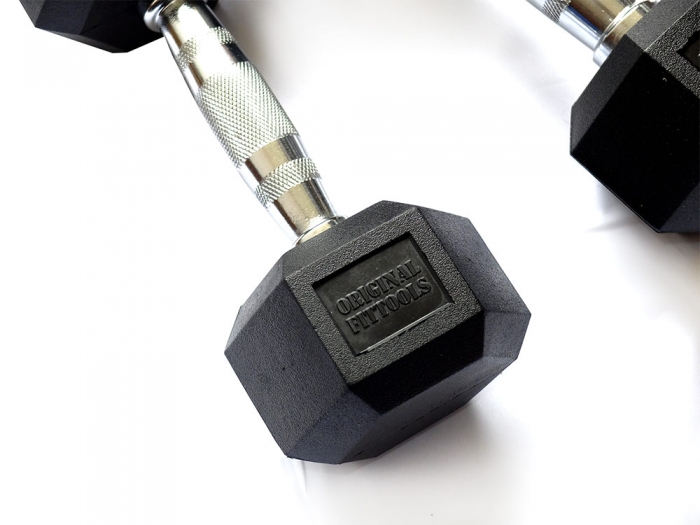Гантель гексагональная обрезиненная ORIGINAL FIT.TOOLS FT-HEX-04 весом 4 кг Гантель гексагональная обрезиненная ORIGINAL FIT.TOOLS FT-HEX-04 весом 4 кг