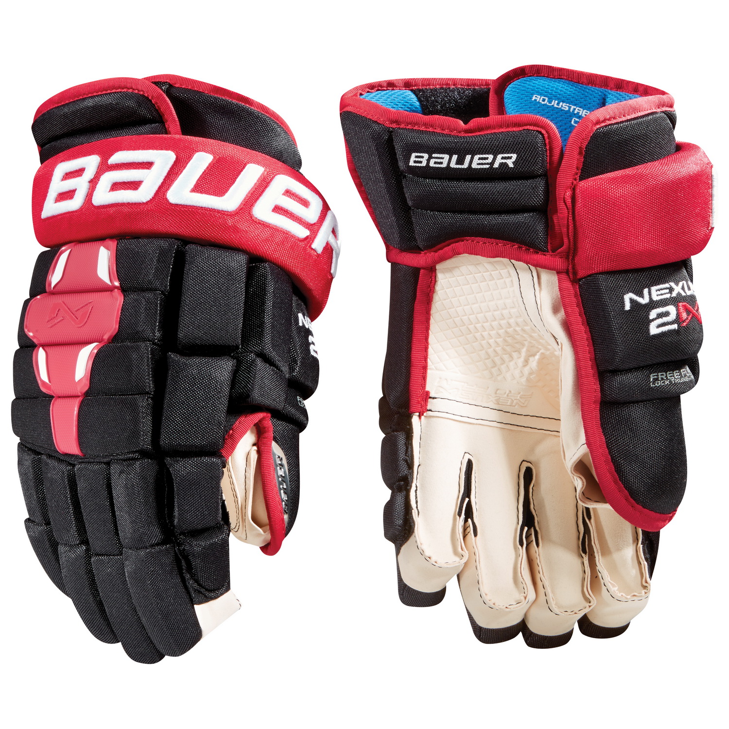 Перчатки хоккейные BAUER Nexus 2N S18 SR чёрно-красного цвета Перчатки хоккейные BAUER Nexus 2N S18 SR чёрно-красного цвета