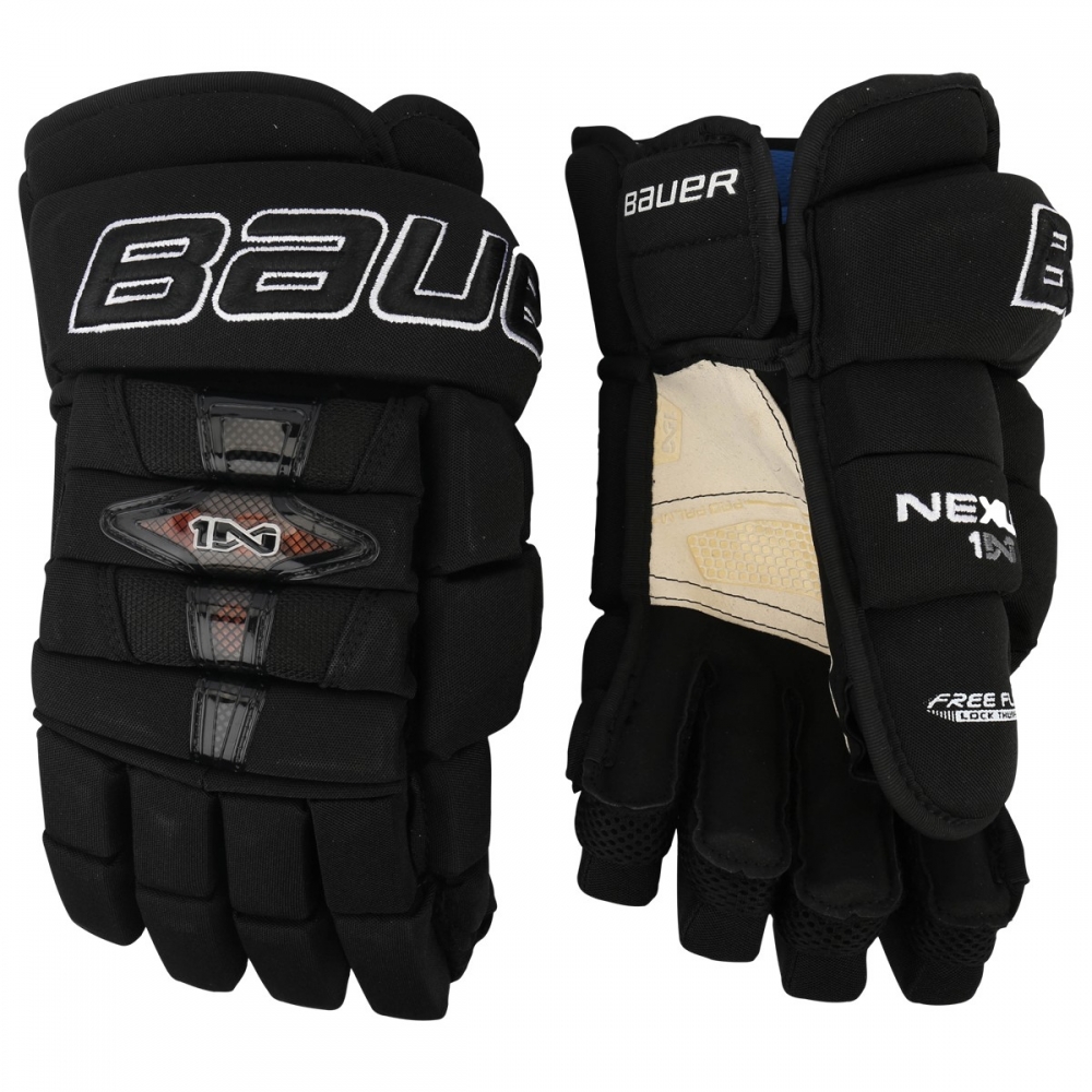 Перчатки хоккейные BAUER Nexus 1N Pro SR чёрного цвета Перчатки хоккейные BAUER Nexus 1N Pro SR чёрного цвета