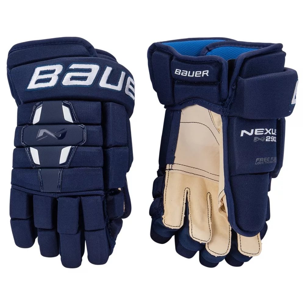 Перчатки хоккейные BAUER Nexus N2900 S18 SR тёмно-синего цвета Перчатки хоккейные BAUER Nexus N2900 S18 SR тёмно-синего цвета