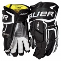 Перчатки хоккейные BAUER Supreme S190 S17 SR чёрно-белого цвета