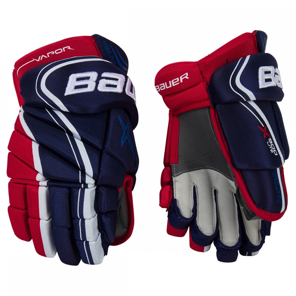 Перчатки хоккейные BAUER Vapor X900 Lite S18 SR цвет тёмно-синий/красный/белый Перчатки хоккейные BAUER Vapor X900 Lite S18 SR цвет тёмно-синий/красный/белый