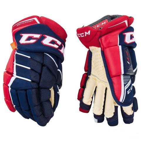 Перчатки хоккейные CCM JetSpeed FT1 SR цвет тёмно-синий/красный/белый Перчатки хоккейные CCM JetSpeed FT1 SR цвет тёмно-синий/красный/белый