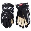 Перчатки хоккейные CCM JetSpeed FT390 SR чёрно-белого цвета