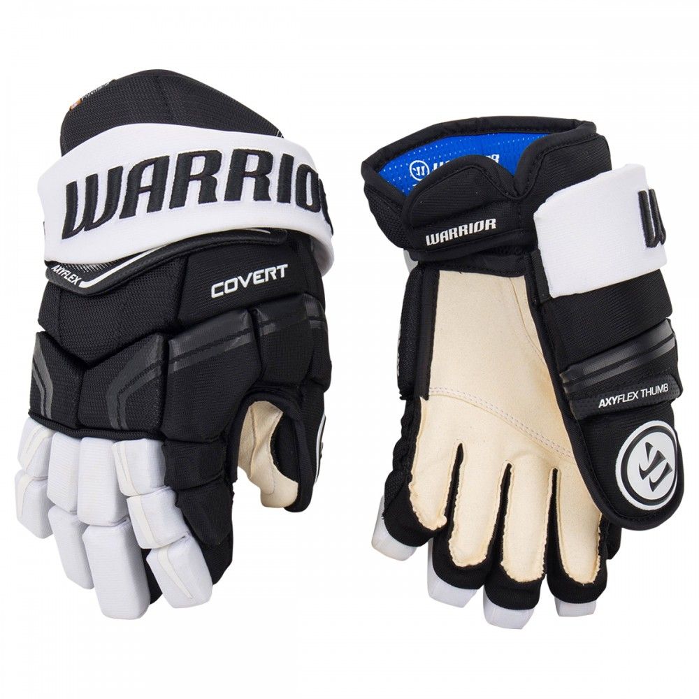 Перчатки хоккейные WARRIOR Covert QRE Pro SR чёрно-белого цвета Перчатки хоккейные WARRIOR Covert QRE Pro SR чёрно-белого цвета