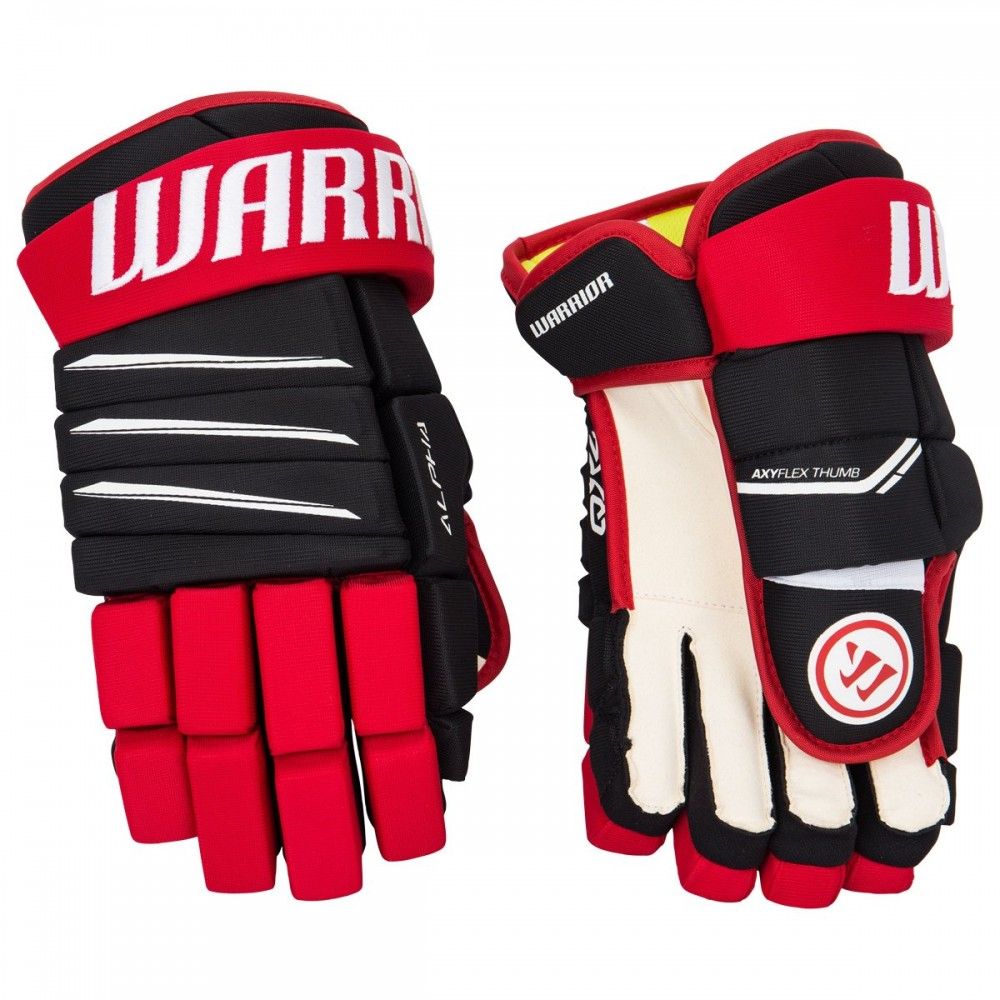 Перчатки хоккейные WARRIOR Alpha QX4 SR цвет чёрный/красный/белый Перчатки хоккейные WARRIOR Alpha QX4 SR цвет чёрный/красный/белый