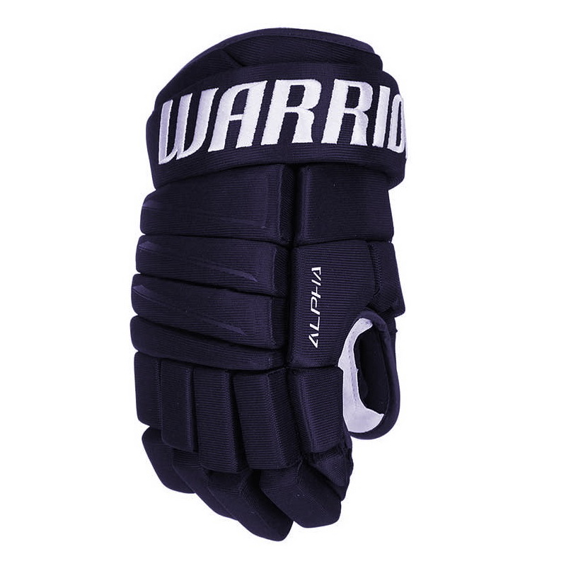 Перчатки хоккейные WARRIOR Alpha QX4 SR тёмно-синего цвета Перчатки хоккейные WARRIOR Alpha QX4 SR тёмно-синего цвета
