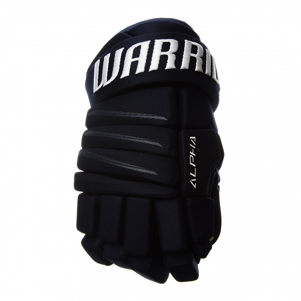 Перчатки хоккейные WARRIOR Alpha QX4 SR чёрного цвета Перчатки хоккейные WARRIOR Alpha QX4 SR чёрного цвета