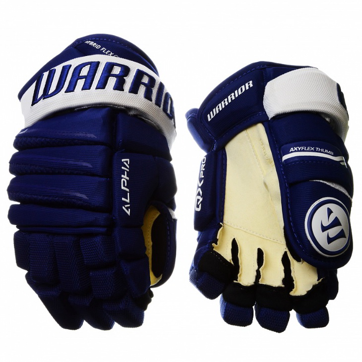 Перчатки хоккейные WARRIOR Alpha QX Pro SR тёмно-синего цвета Перчатки хоккейные WARRIOR Alpha QX Pro SR тёмно-синего цвета