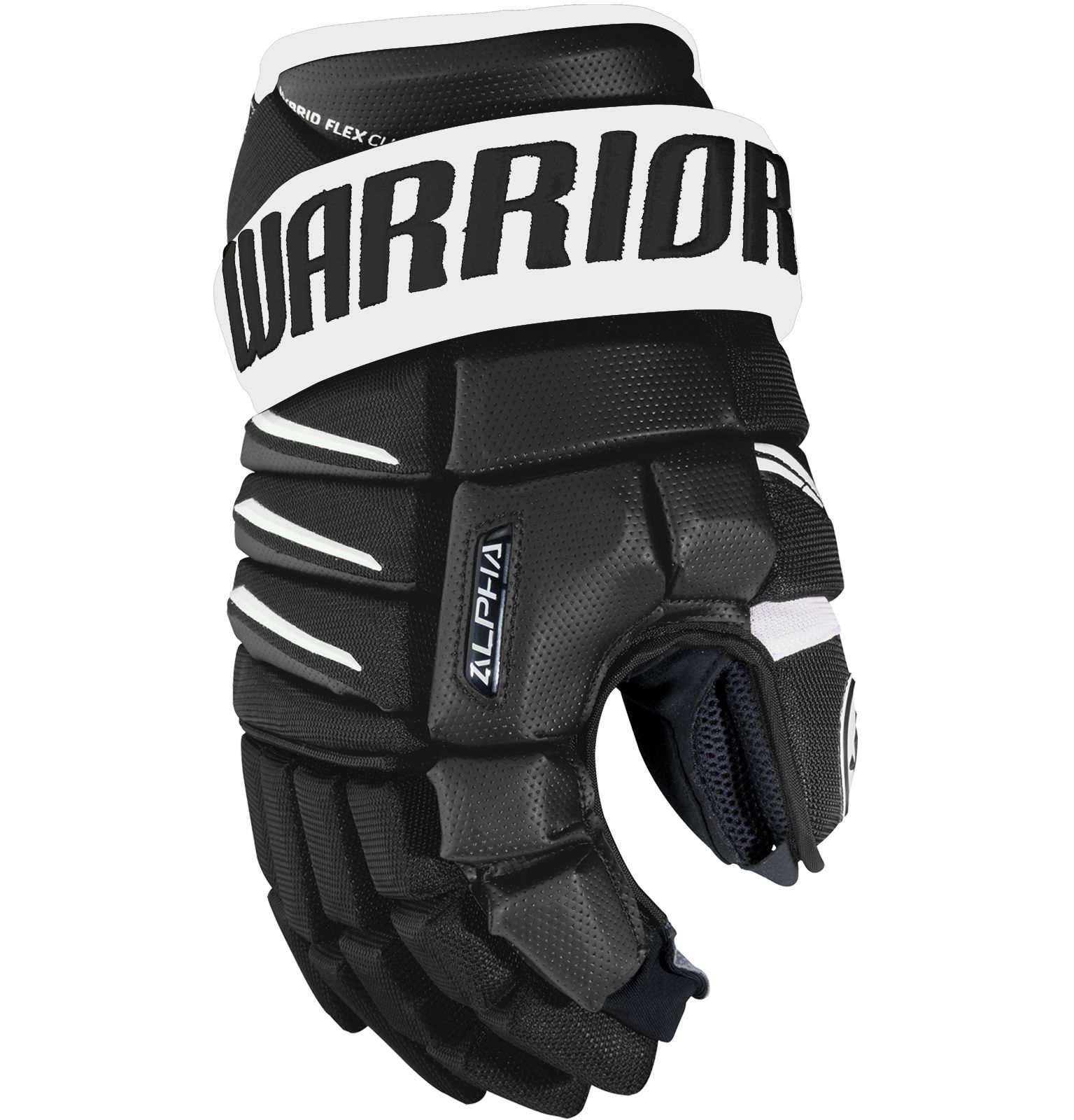 Перчатки хоккейные WARRIOR Alpha QX SR чёрно-белого цвета Перчатки хоккейные WARRIOR Alpha QX SR чёрно-белого цвета