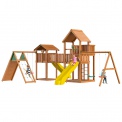 Детский городок Jungle Gym Palaсe + Jungle Cottage + Bridge Link (жесткий мост) + Climb + Swing