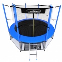 Батут i-JUMP Classic 8ft blue 2,44 метра с защитной сетью и лестницей